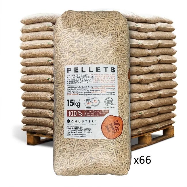 img_4670 Bancale 990 kg pellet Schuster in abete ENplus A1, 66 sacchi da 15kg - immagine 1