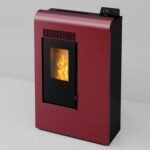 Stufa a pellet ventilata LVZ Ginevra 8 7.8 KW bordeaux