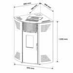 Stufa a pellet angolare Iseos 12,2 kW Bianco Sannover + Kit di installazione - immagine 2